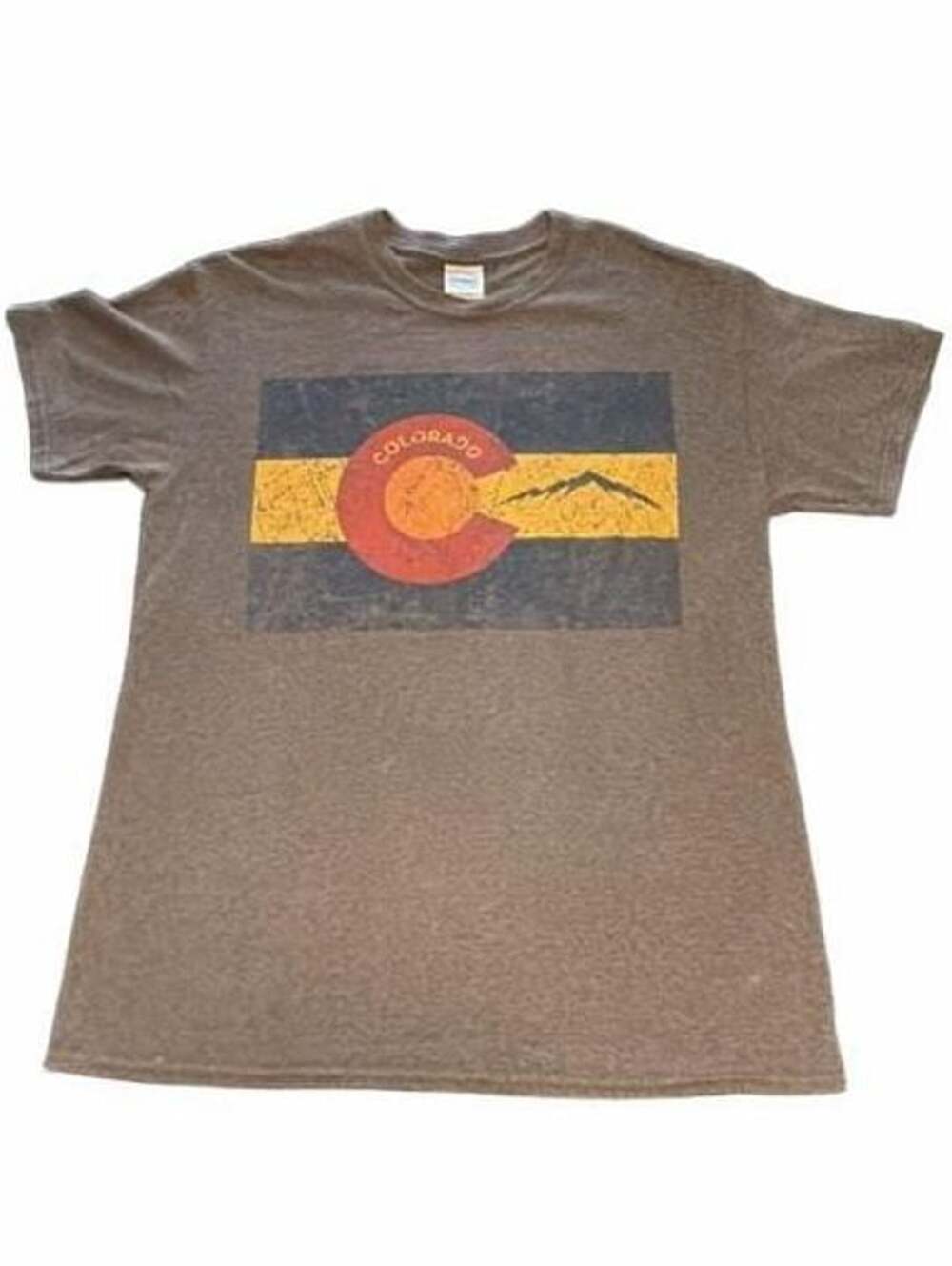 Colorado Flag T-Shirt Mens Size M Gray Graphic Tee